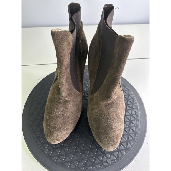 DANA DAVIS Brown Suede Leather Ankle Booties Sz 7.5 B - Picture 4 of 11